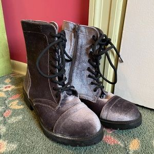 Madden Girl velour lace up boots